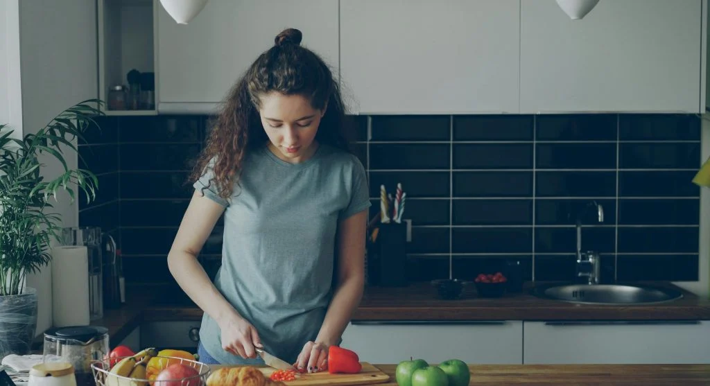 Person preparing for the next day in the evening