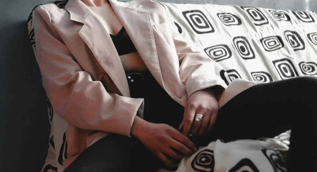softer blazer shape in everyday outfit