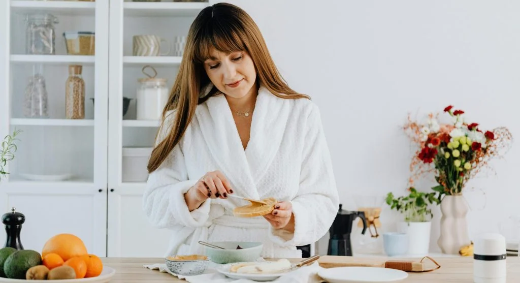 Person preparing for the next day in the evening