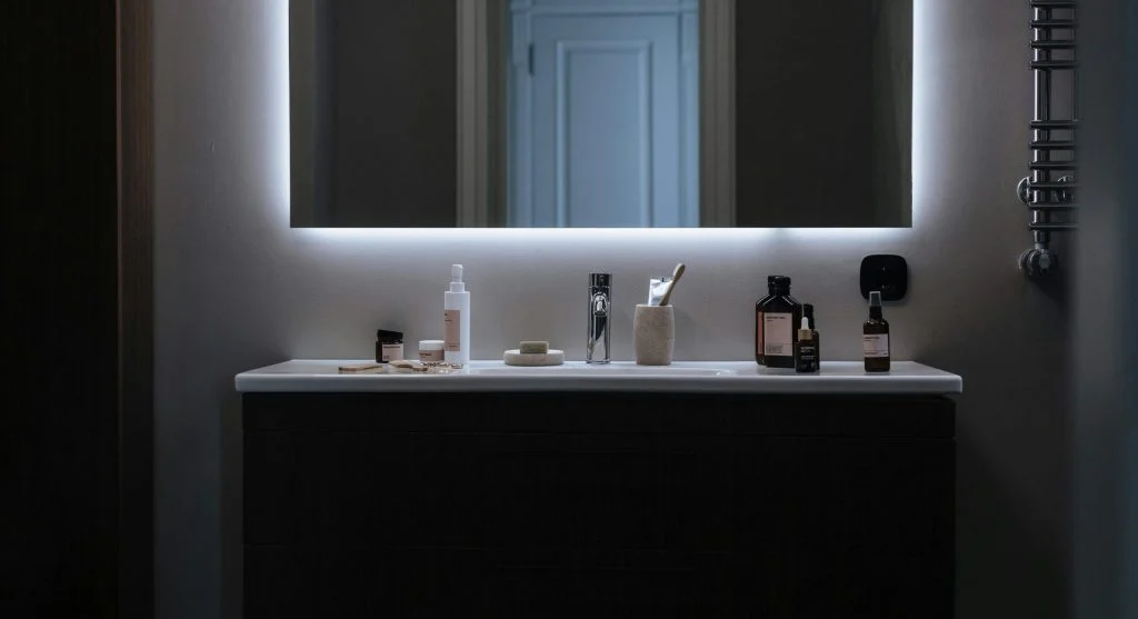 Daily grooming kit being simplified by keeping only the most-used self-care products visible