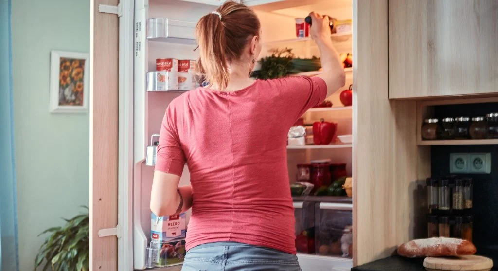 Small home system using a weekly-use fridge shelf to save time every day
