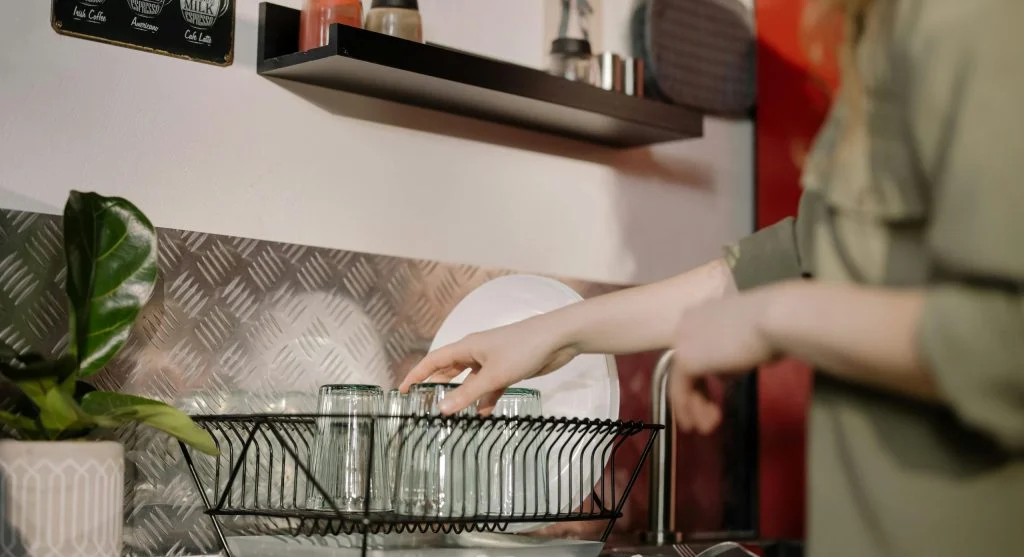 Evening decision to keep one kitchen surface clear for a smoother next morning