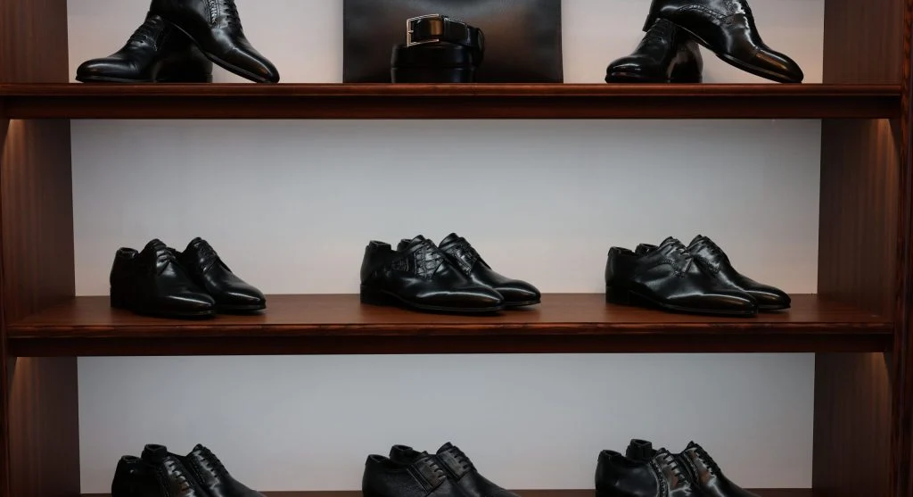 Repeated shoe shape shown through similar silhouettes with small style differences